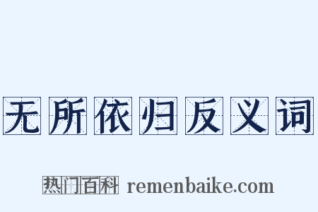 无所依归反义词是什么意思的图片
